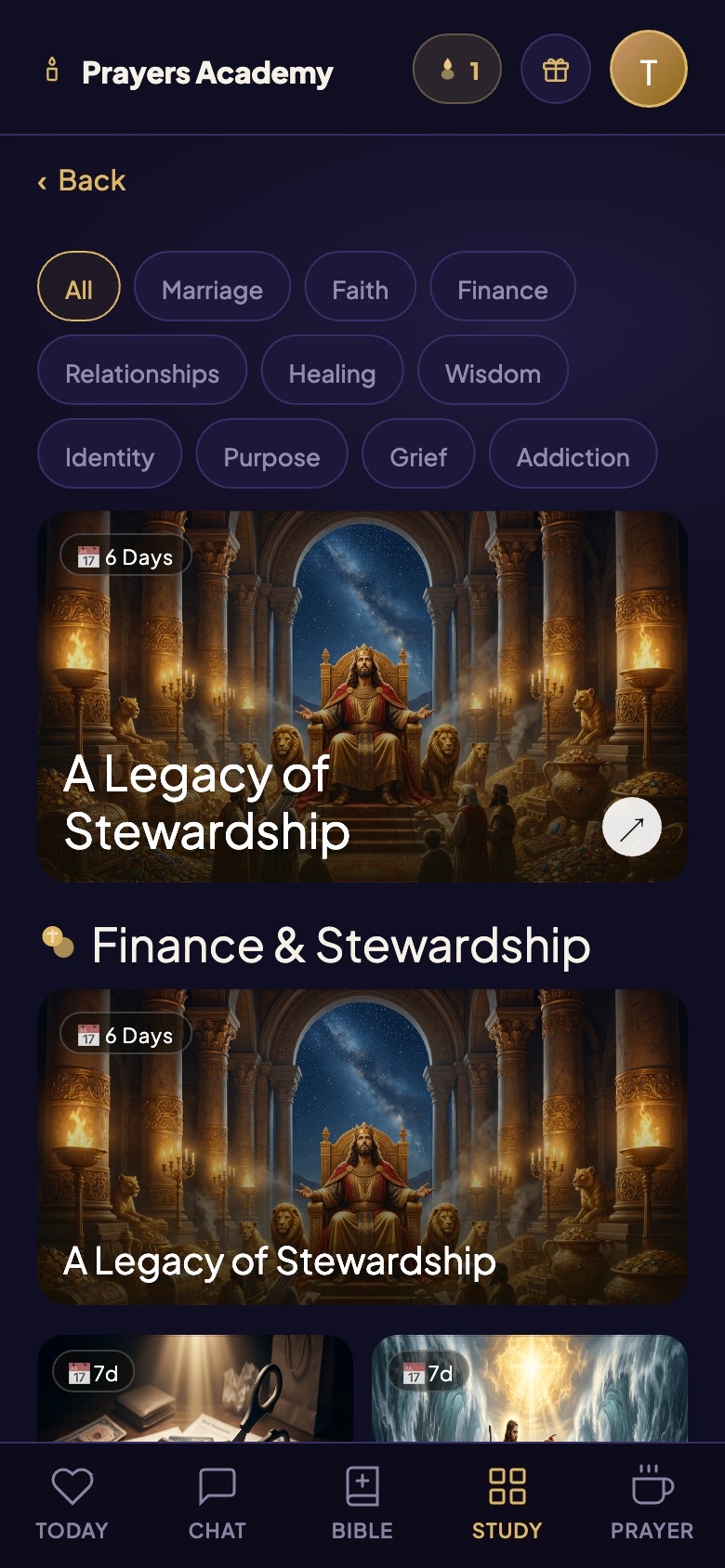 Study plans in the app